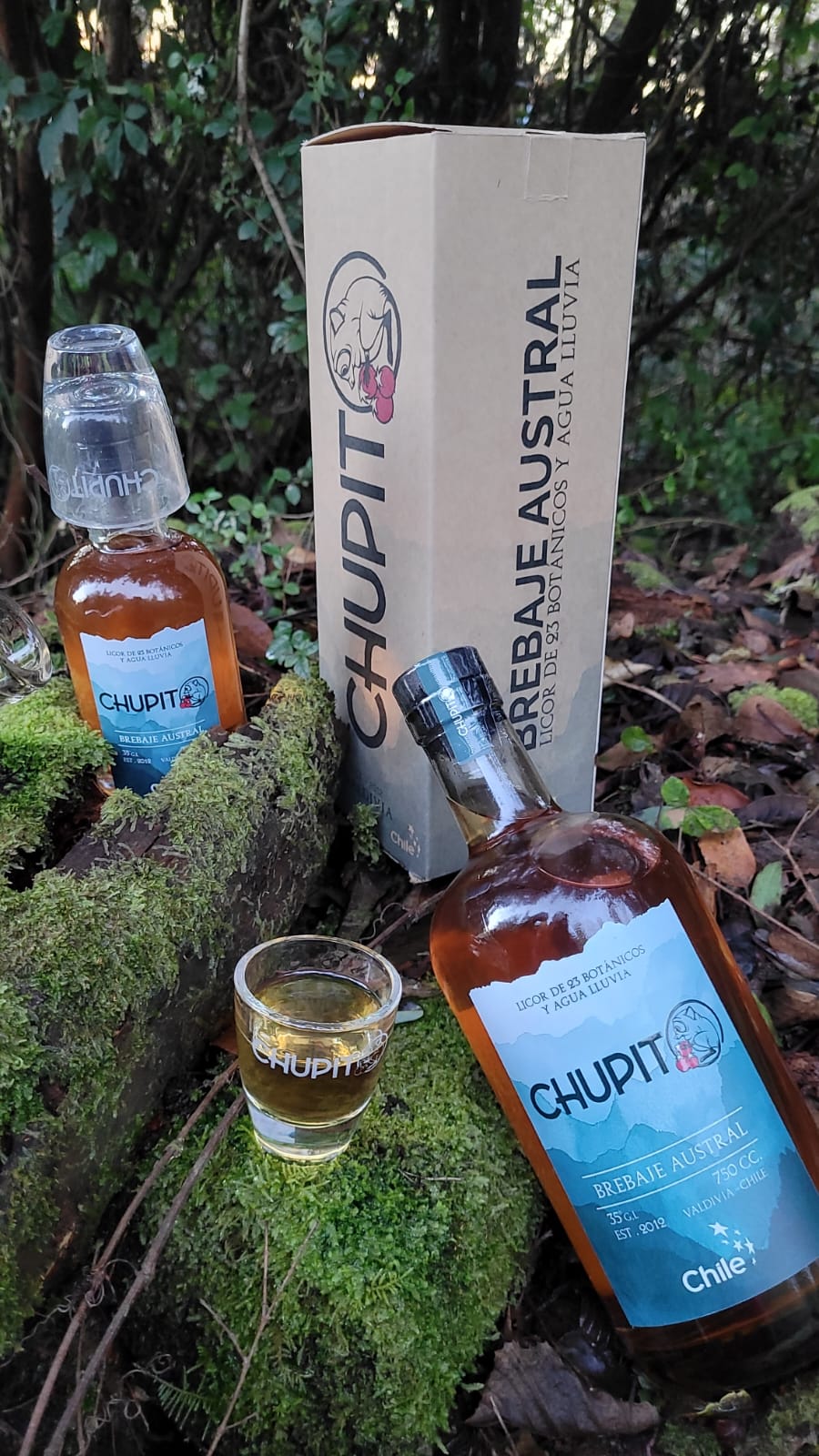 Caja + Botella Chupito + Vaso Chupito