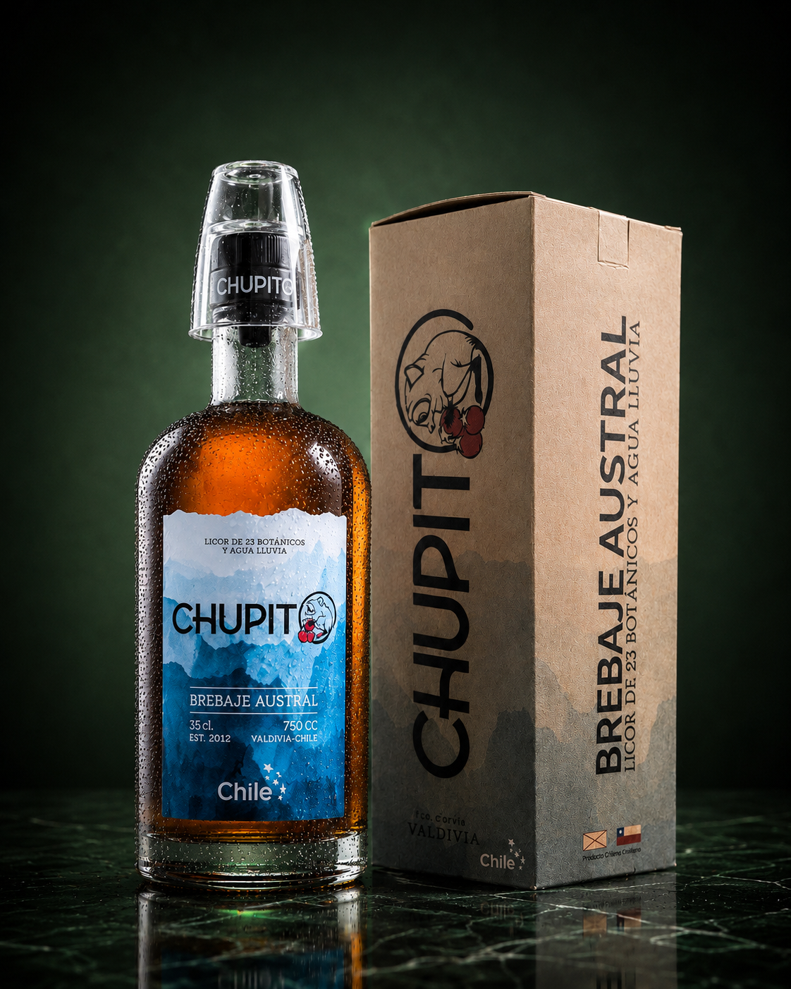 Caja + Botella Chupito + Vaso Chupito